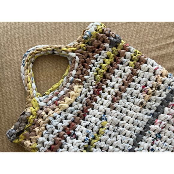 Handmade Recycled Grocery Bag Tote (Extra Long: 16.5" x 24.5") - Picture 4 of 9